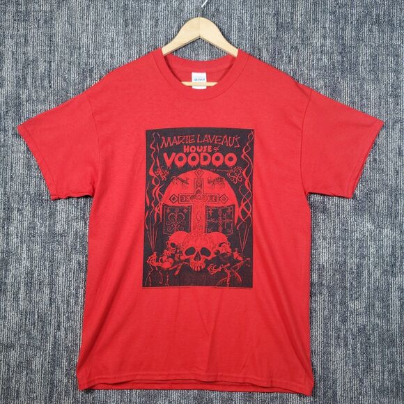 Vintage 80s Marie Laveau's House of Voodoo New Orleans T Shirt Size Large - Picture 1 of 12